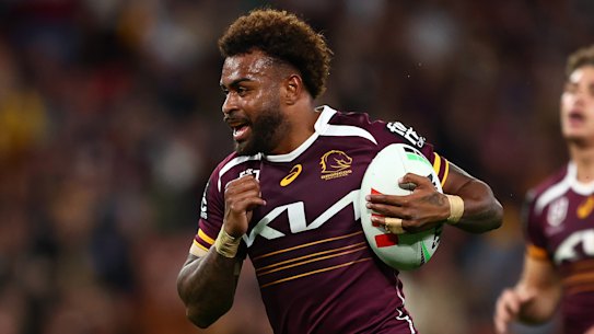 Ezra Mam scores for Brisbane.