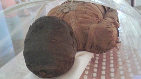 The National Museum housed thousands of ancient artefacts, including this Egyptian mummy ("Princess Kherima"). Roman Period, 1st-3rd centuries AD.