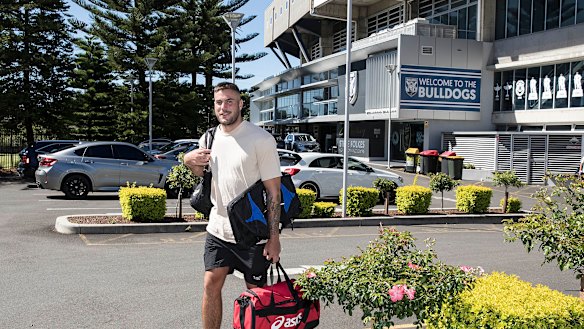 Corey Allan departs Belmore on his first day as a Dog.