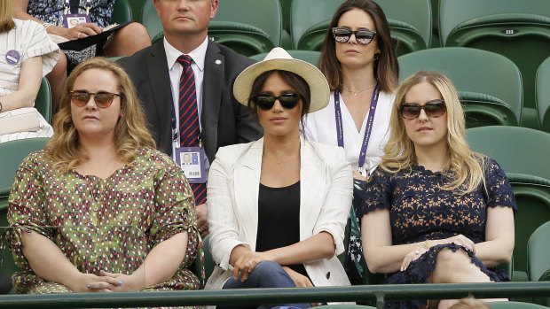 Meghan also wore a linen blazer to Wimbledon.
