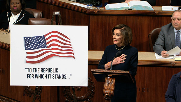 House Speaker Nancy Pelosi opened the House of Representatives debate about the articles of impeachment against President Donald Trump.