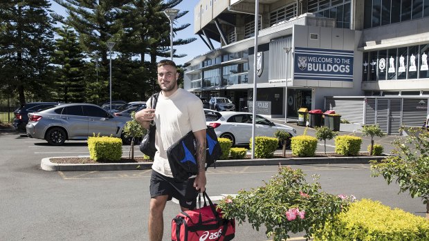 Corey Allan departs Belmore on his first day as a Dog.