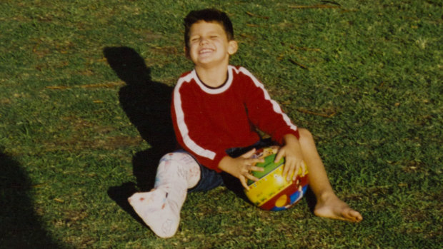 NSW Blues halfback Nathan Cleary recovers from a broken leg after being run over by a car in Kindergarten.