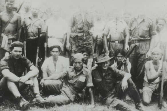 Jack Tredrea, front right, in Borneo in May 1945.