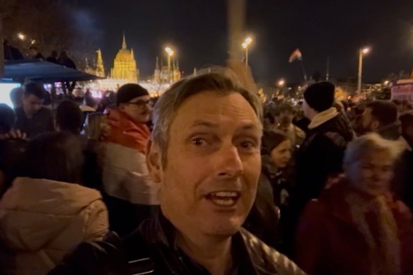 Europe correspondent David Crowe joins the euphoric crowds in Budapest’s Batthyany Square to celebrate the election defeat of Viktor Orbán.