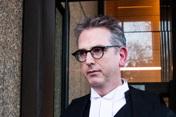 Nine barrister Nicholas Owens, SC, leaves court on Thursday.