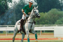 John Kahlbetzer snr playing at family Polo grounds at Jemalong in 1993.