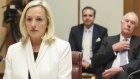 Christine Holgate’s husband Mike Harding attended her high-profile parliamentary hearing.