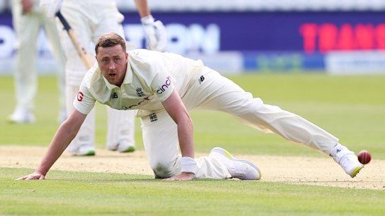 Ollie Robinson took two wickets on debut at Lord’s before his day turned sour.