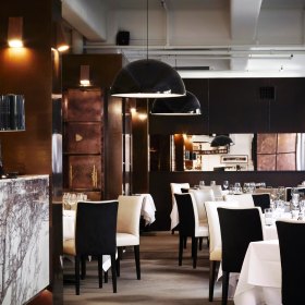 Inside the elegant space.