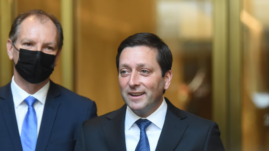 Opposition leader Matthew Guy declared pandemic recovery was at the heart of the Coalition. 