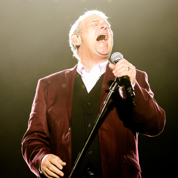 Farnham in full voice at One Electric Day on Cockatoo Island, Sydney, in 2019. “The good news is my vocal cords haven’t been affected by the radiation treatment I’ve had – yet,” he says now.