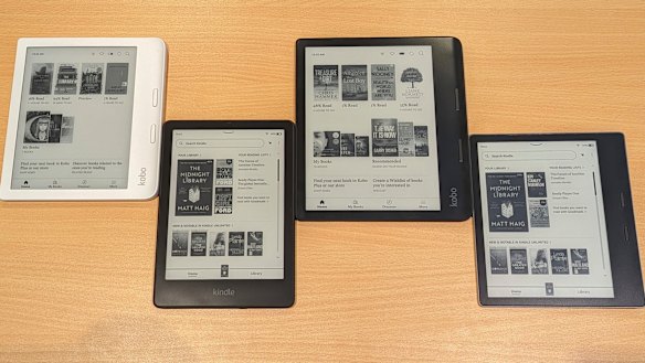 The Kobo Libra 2, Kindle Paperwhite 5th Gen, Kobo Sage and Kindle Oasis.