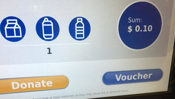 You can choose to either donate your 10 cents or claim a shopping voucher at TOMRA sites.