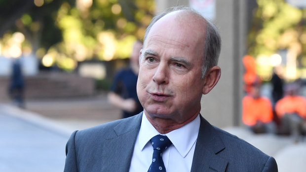 Former IOOF CEO Chris Kelaher leaves the hearing on Monday.