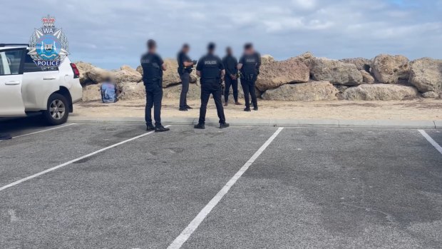 Arrests being made at Hillarys Boat Harbour.