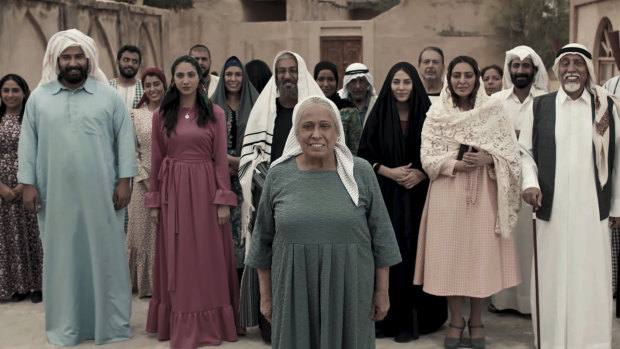 The cast of <i>Umm Haroun</i>, a Saudi-made television series aired during Ramadan.