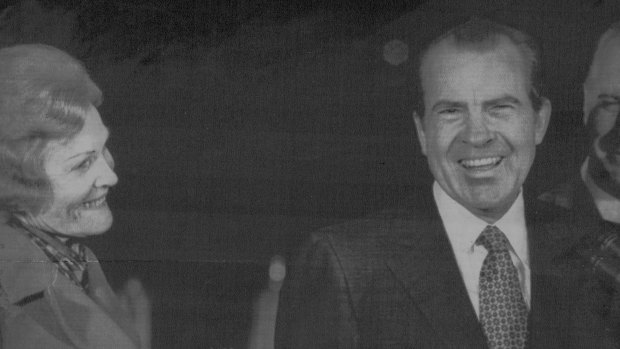 President Nixon with his wife, Pat.