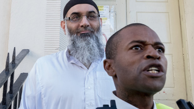 Anjem Choudary leaves a bail hostel in north London after his release from Belmarsh Prison in October.