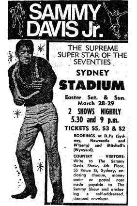 Ad for Sammy Davis Jr. show in SMH, March 15, 1970
