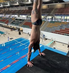 Cassiel Rousseau won gold in the men’s 10-metre platform at the Fukuoka 2023 World Aquatics Championships.