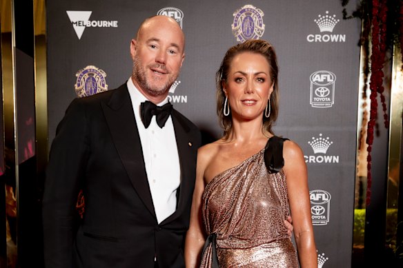 Luke and Cate Sayers at the 2023 Brownlow Medal night before their split.