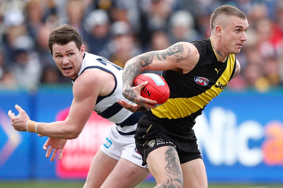Patrick Dangerfield and Dustin Martin are both stars on the field but take very different approaches off it.