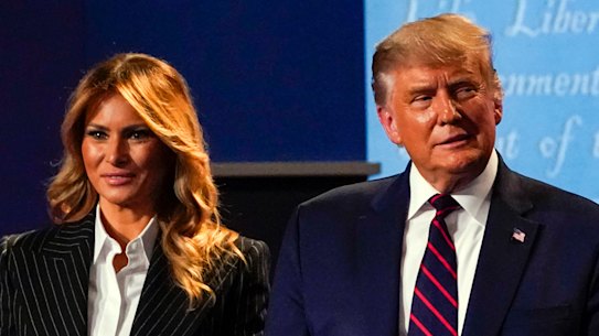  Melania Trump and Donald Trump, pictured after Tuesday night's debate, have both tested positive.