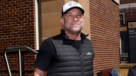 Michael Slater leaves Manly police station on Wednesday