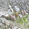 An artist impression of the area around Cheltenham’s Suburban Rail Loop station.