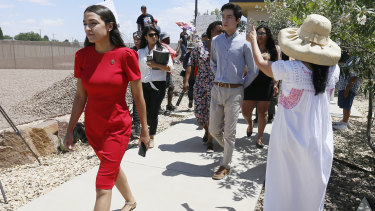 Congresswoman Alexandria Ocasio-Cortez, who was targeted in a secret Facebook group of border patrol agents, visited the Clint Border Patrol station on Monday.