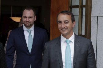 Senator Andrew Bragg, left, and Dave Sharma, right, have launched a series of complaints against the transparency site They Vote for You.