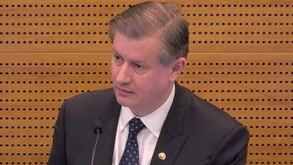 Andrew Hagger, chief customer officer of the National Australia Bank's wealth and consumer division in the witness box at The Royal Commission into Misconduct in the Banking, 
