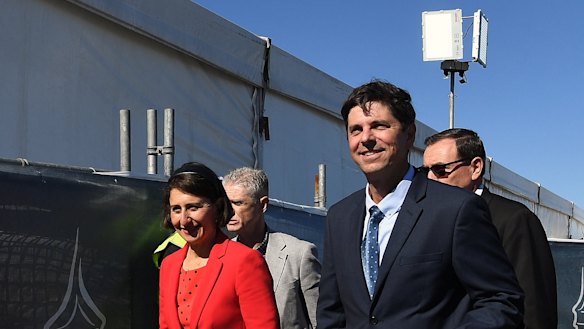 NSW Premier Gladys Berejiklian arrives at Scone Cup Carnival with Nationals Upper Hunter candidate Dave Layzell.