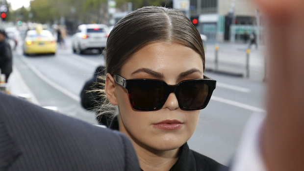 Belle Gibson was questioned about the dress she said she bought specially for her court appearance.