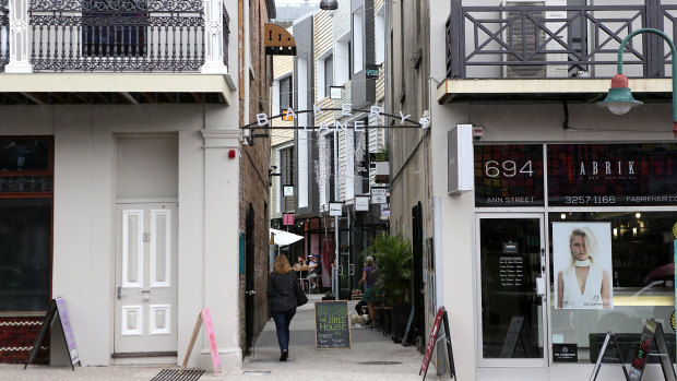 Several retailers and cafes operate out of Bakery Lane in Fortitude Valley