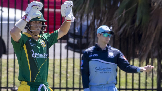 Serving their time: David Warner and Steve Smith have been playing Sydney grade cricket.