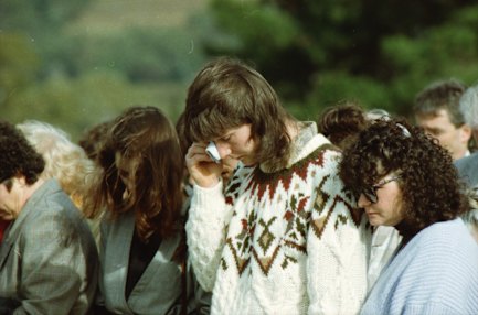 Garry Blair at the Casterton funeral of his partner, Debbie Fream.