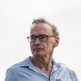 Bob Carr walking along Maroubra Beach earlier this year.