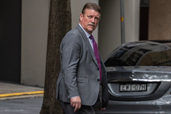 Paul Hannan leaving the ICAC on Friday after giving evidence about the culture within Schools Infrastructure.