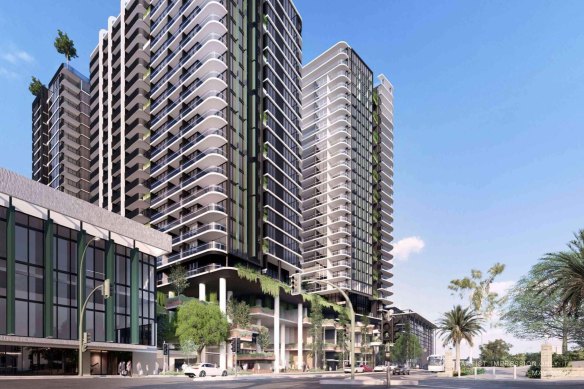 An artist’s impression of the Breakfast Creek Quarter development proposed for Newstead in Brisbane.