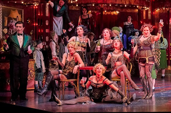 Luke Gabbedy as Marcello, Rachelle Durkin as Musetta, David Parkin as Colline, Olivia Cranwell as Mimì, Kang Wang as Rodolfo, Shane Lowrencev as Schaunard and the Opera Australia Chorus.