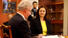 Annastacia Palaszczuk, as she was sworn in as Queensland Premier by Governor Paul de Jersey in February 2015.