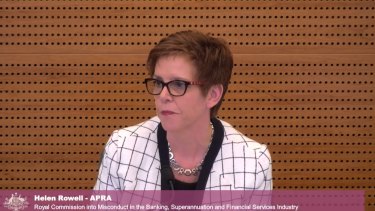 Deputy APRA chair Helen Rowell at the Royal Commission. 