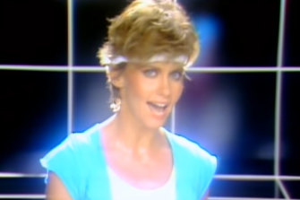 Olivia Newton-John in the Physical film clip. 