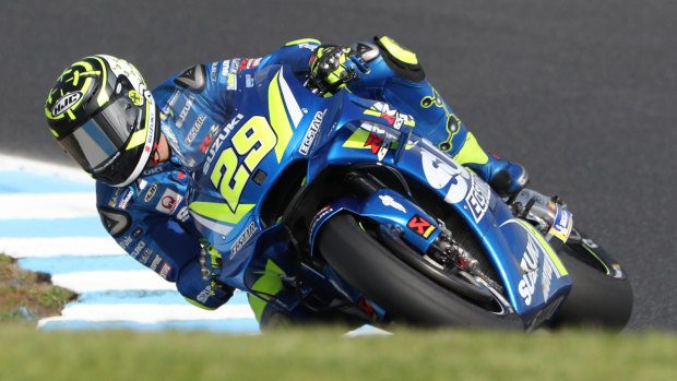 Long road to the top: Italian rider Andrea Iannone scorches around the Phillip Island circuit.
