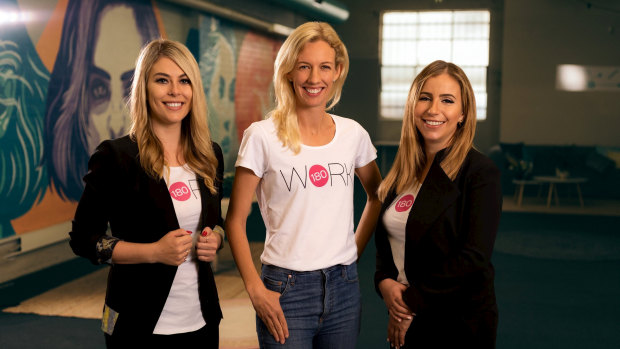 From left to right: Gemma Lloyd, Kim Jackson and Valeria Ignatieva announce WORK180's expansion to the US market.