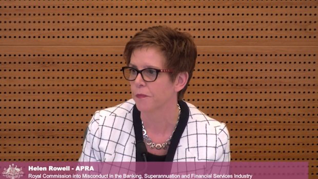 Deputy APRA chair Helen Rowell at the Royal Commission. 