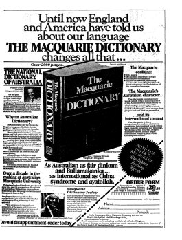 Advertisement for the Macquarie Dictionary, September 30, 1981.