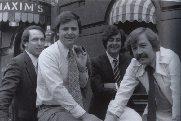 Gerald Stone in 1979 with his original 60 Minutes reporting team: Ray Martin, Ian Leslie and George Negus. 